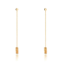 9kt Gold Chain Multiple Circle Earrings