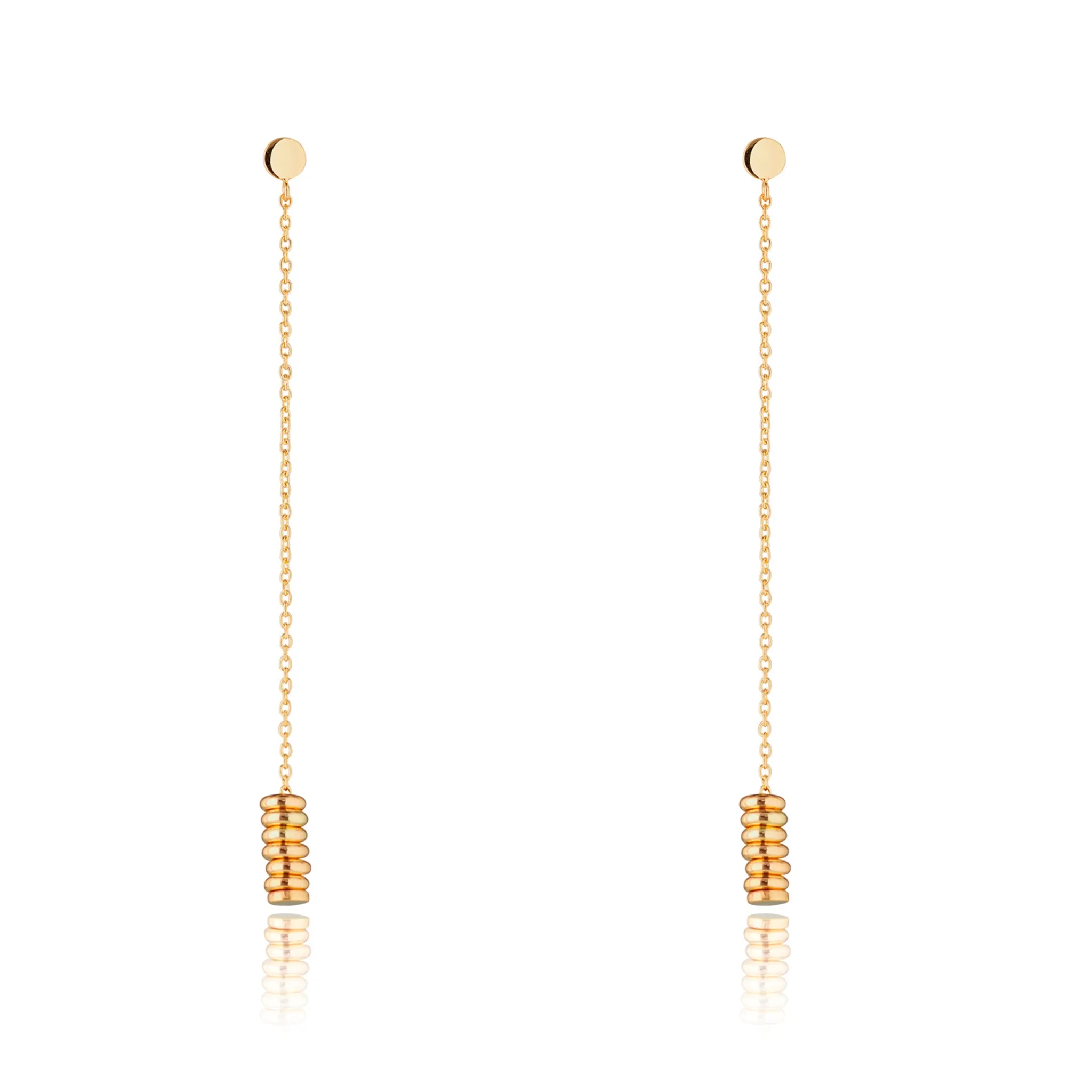 9kt Gold Chain Multiple Circle Earrings