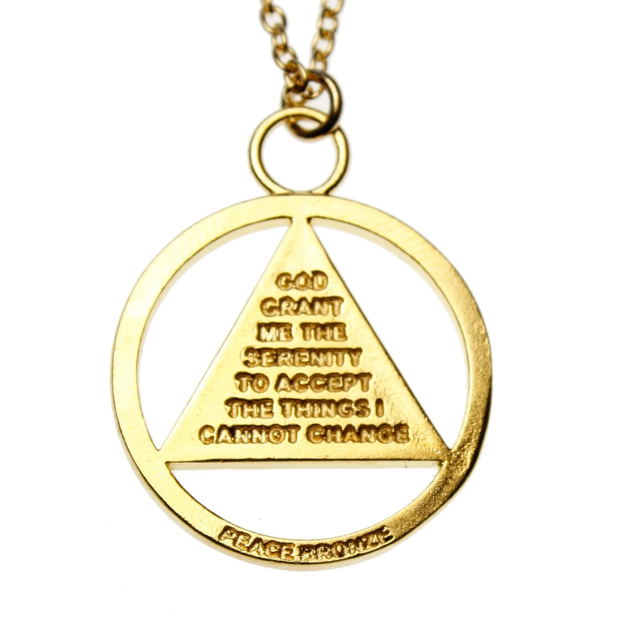 AA Symbol Gold-dipped Pendant Necklace on 18" Rolo Chain (Wholesale)