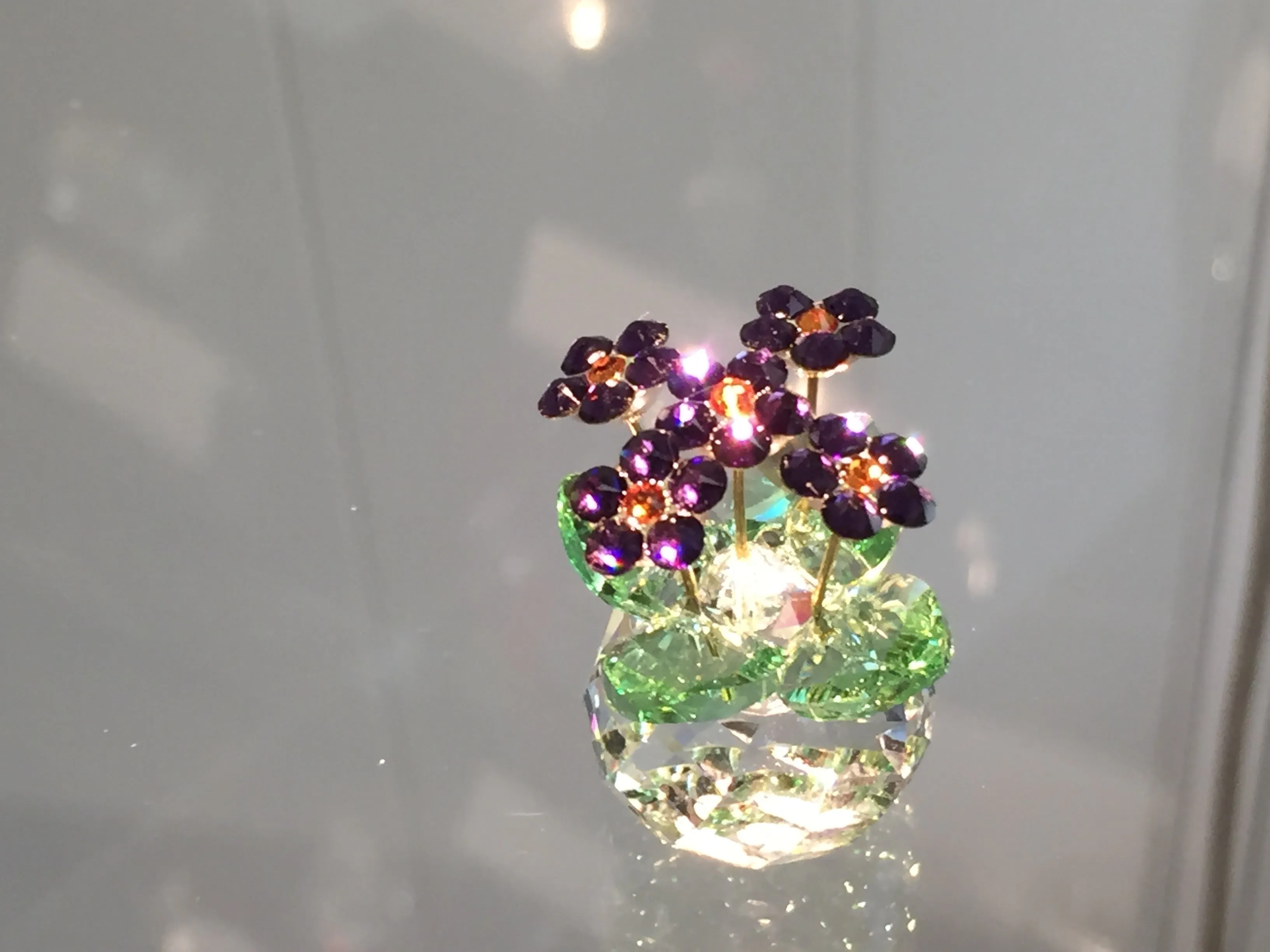 African Violet Crystal Figurine