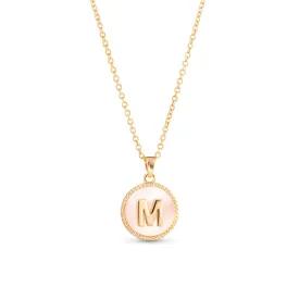 AMANDA BLU - GOLD MOTHER OF PEARL INITIAL NECKLACE - M - 18K GOLD DIPPED