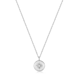 Ania Haie Silver Mother of Pearl Sun Pendant Necklace