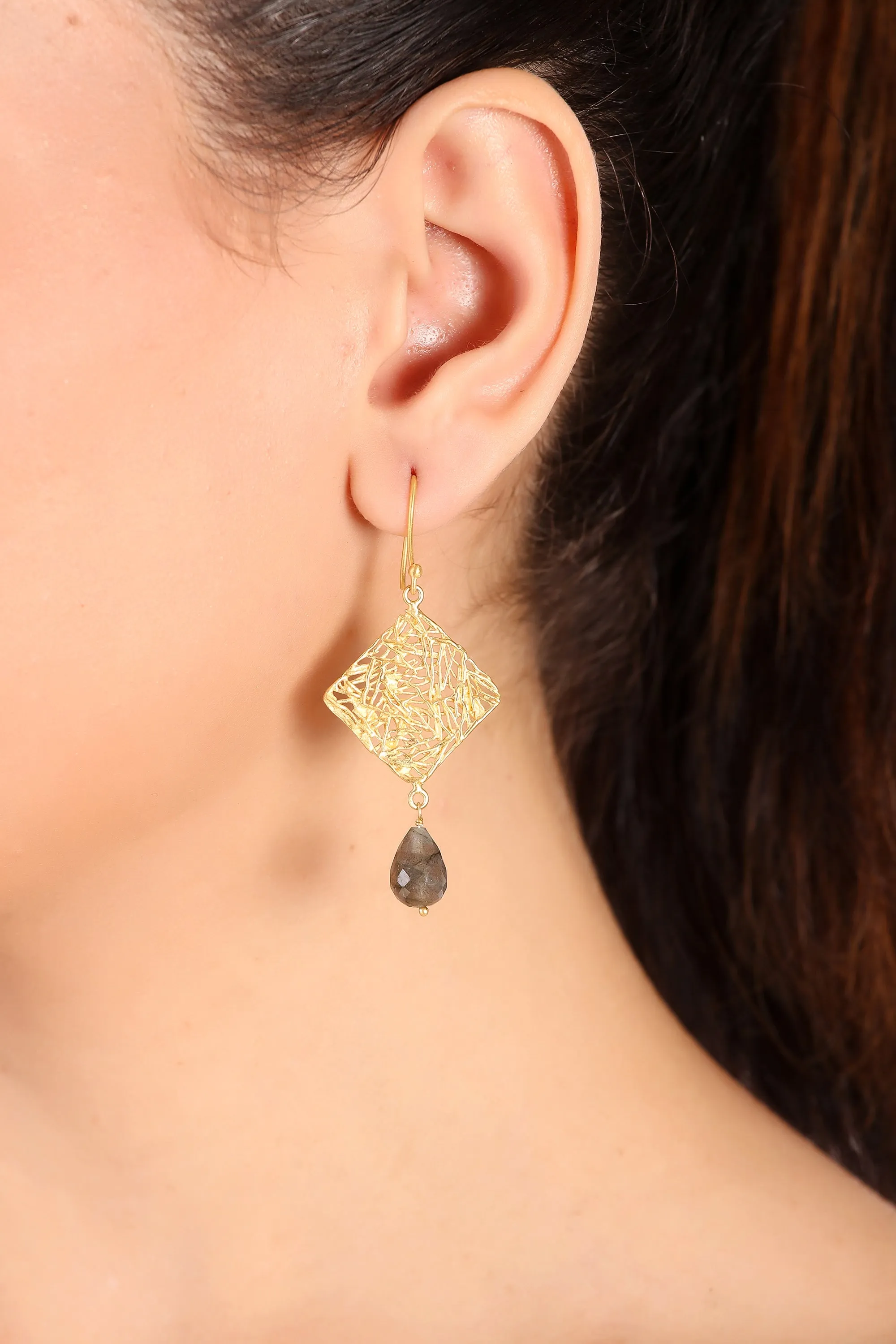 Anokhi earrings, labradorite - Wholesale