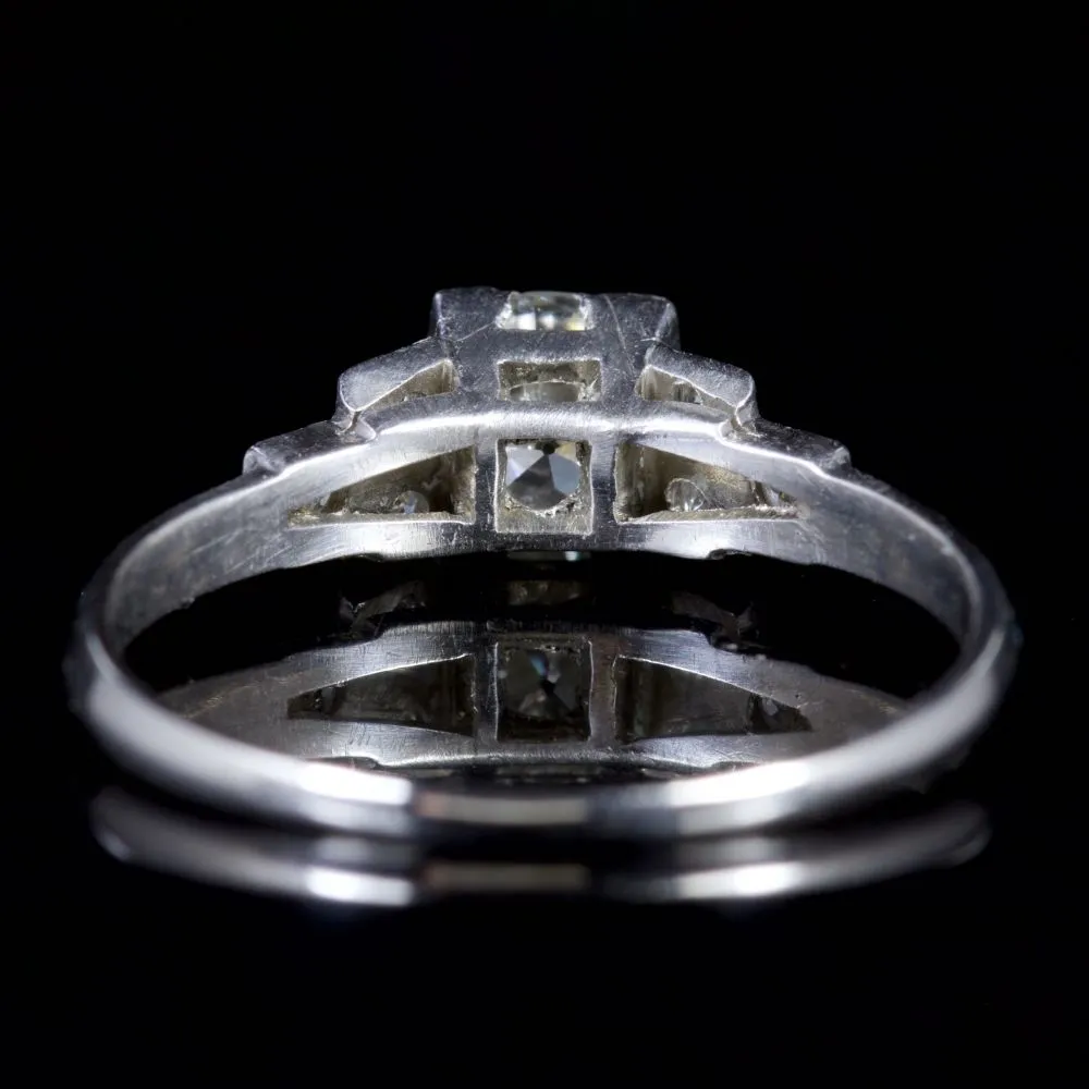 Antique Art Deco Diamond Platinum Engagament Ring Circa 1920