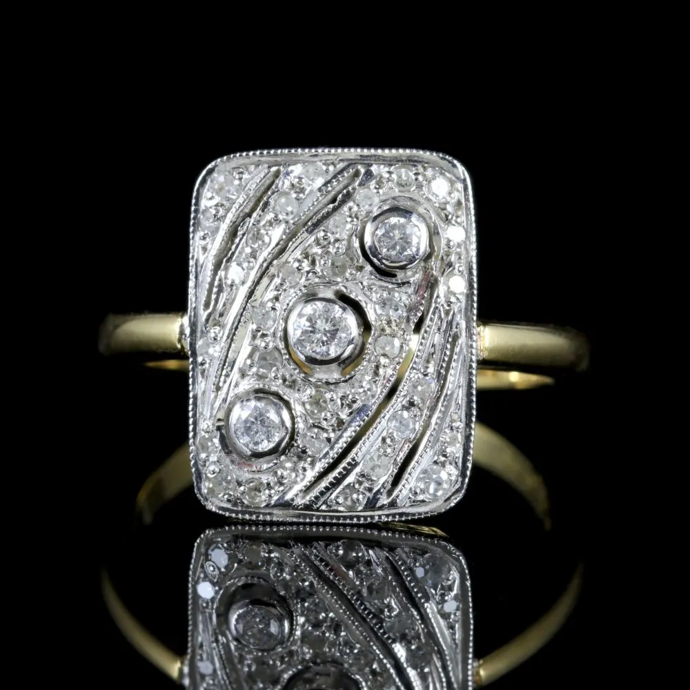 Antique Art Deco Diamond Ring 18Ct Gold Ring Circa 1920