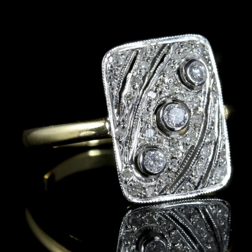 Antique Art Deco Diamond Ring 18Ct Gold Ring Circa 1920