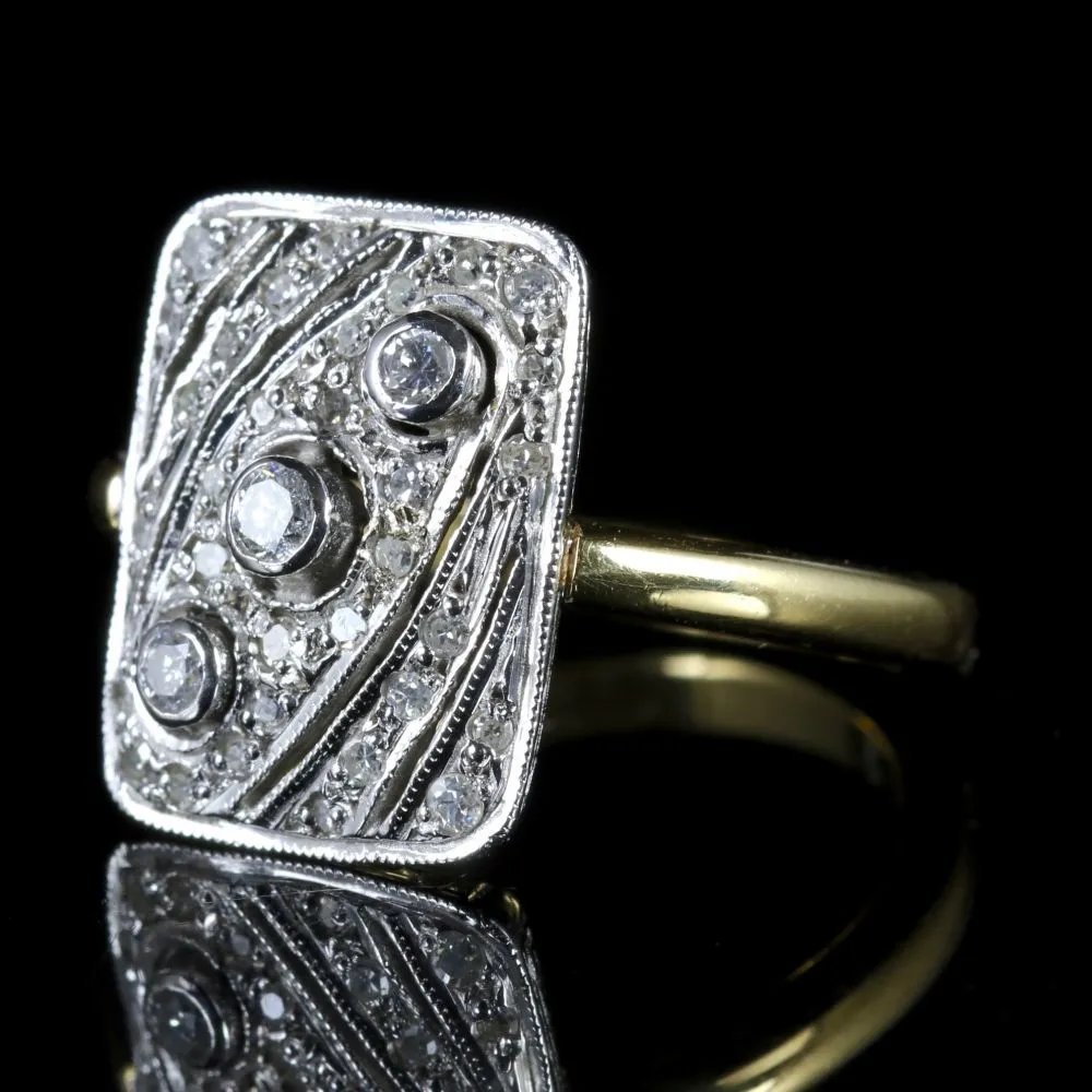 Antique Art Deco Diamond Ring 18Ct Gold Ring Circa 1920