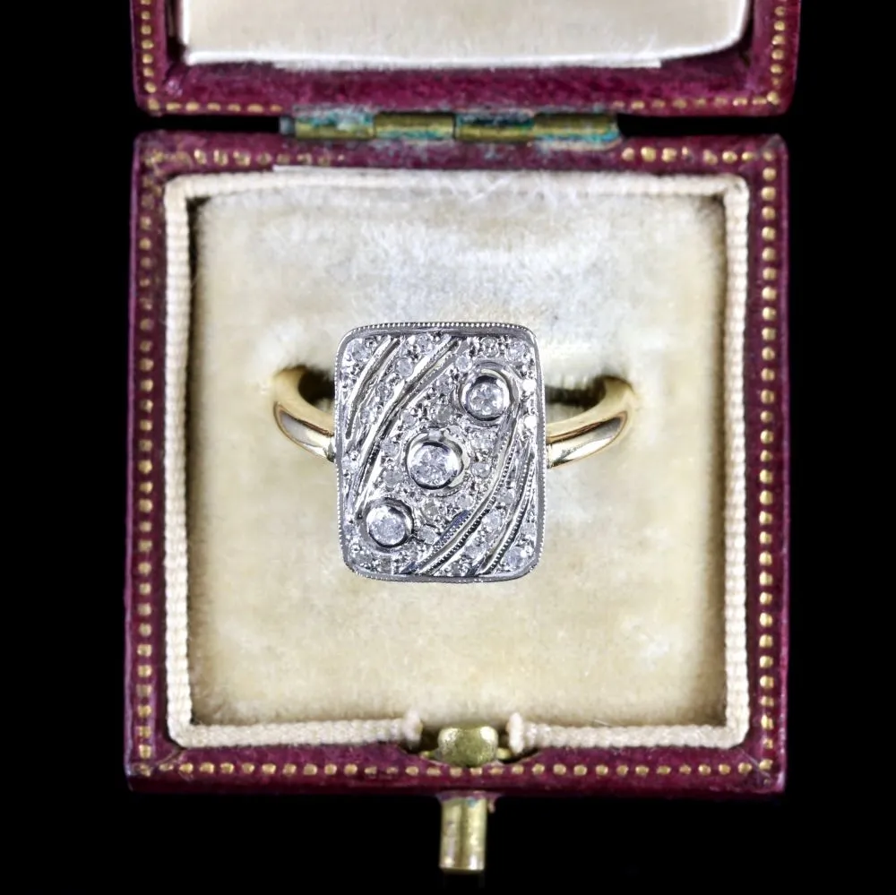 Antique Art Deco Diamond Ring 18Ct Gold Ring Circa 1920