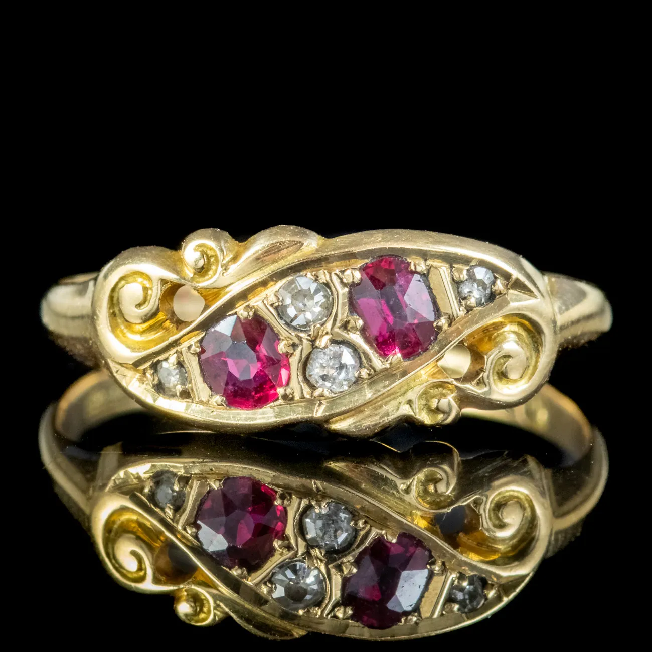 Antique Art Deco Ruby Diamond Ring Dated 1919