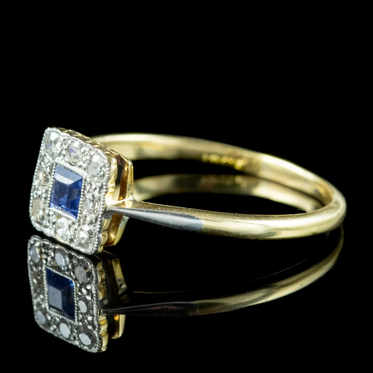 Antique Art Deco Sapphire Diamond Cluster Ring