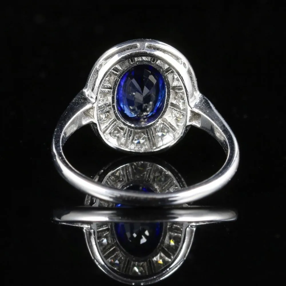 Antique Art Deco Sapphire Diamond Ring Fabulous Sapphire