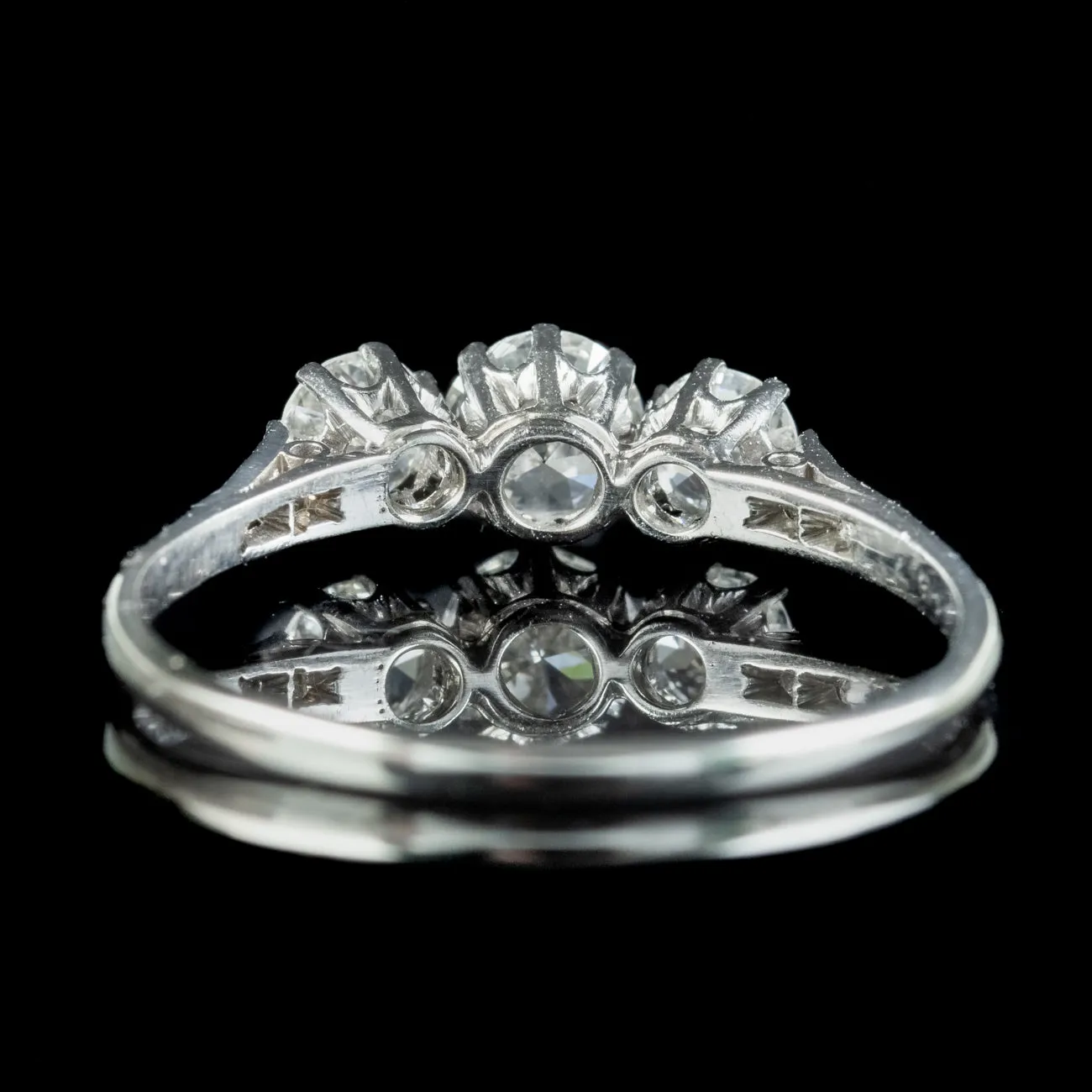 Antique Diamond Trilogy Ring 0.90ct Of Diamond