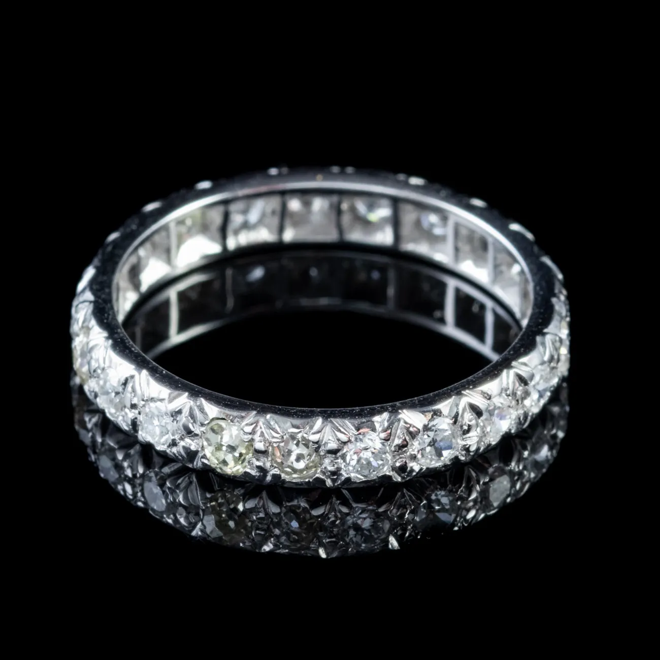 Antique Edwardian 2.50Ct Diamond Full Eternity Ring 18Ct White Gold