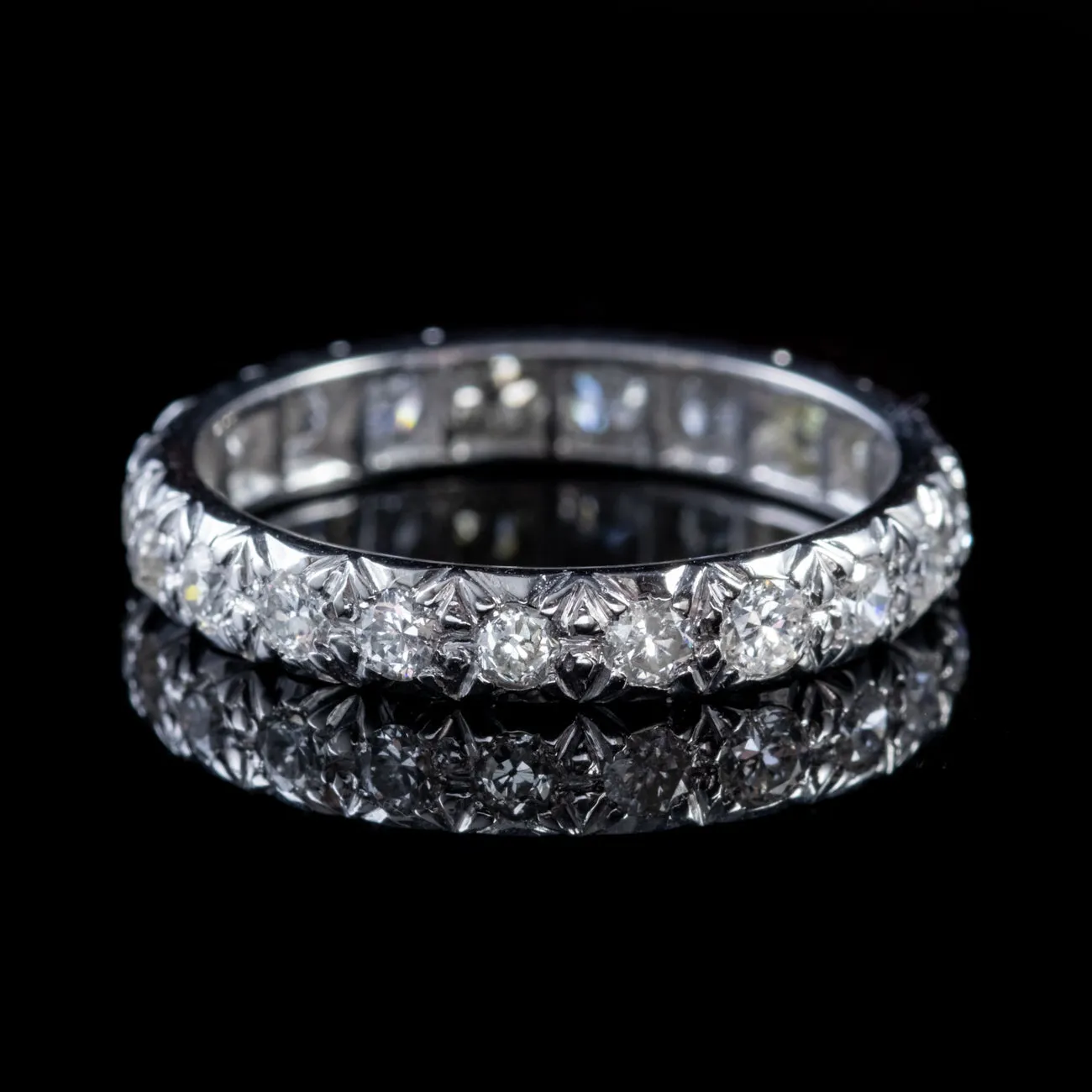 Antique Edwardian 2.50Ct Diamond Full Eternity Ring 18Ct White Gold