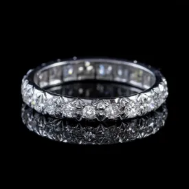 Antique Edwardian 2.50Ct Diamond Full Eternity Ring 18Ct White Gold