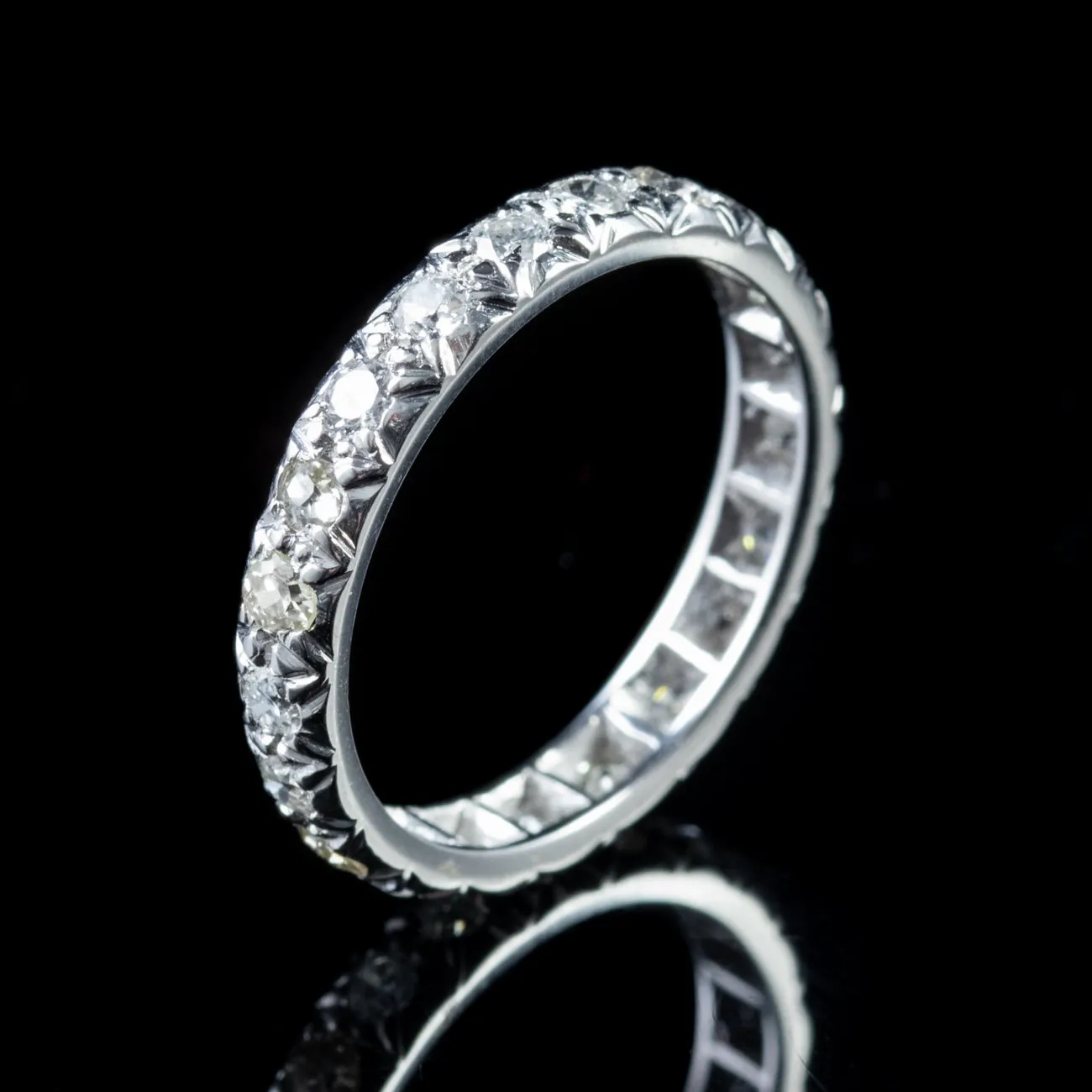 Antique Edwardian 2.50Ct Diamond Full Eternity Ring 18Ct White Gold