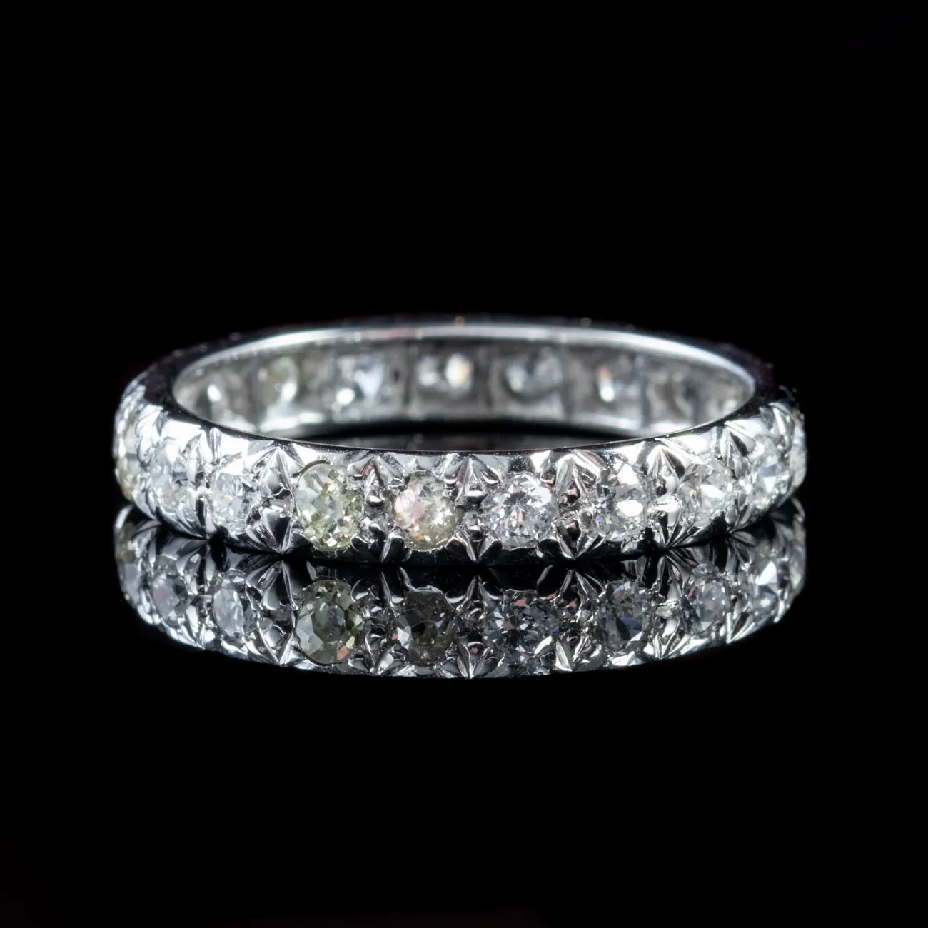 Antique Edwardian 2.50Ct Diamond Full Eternity Ring 18Ct White Gold