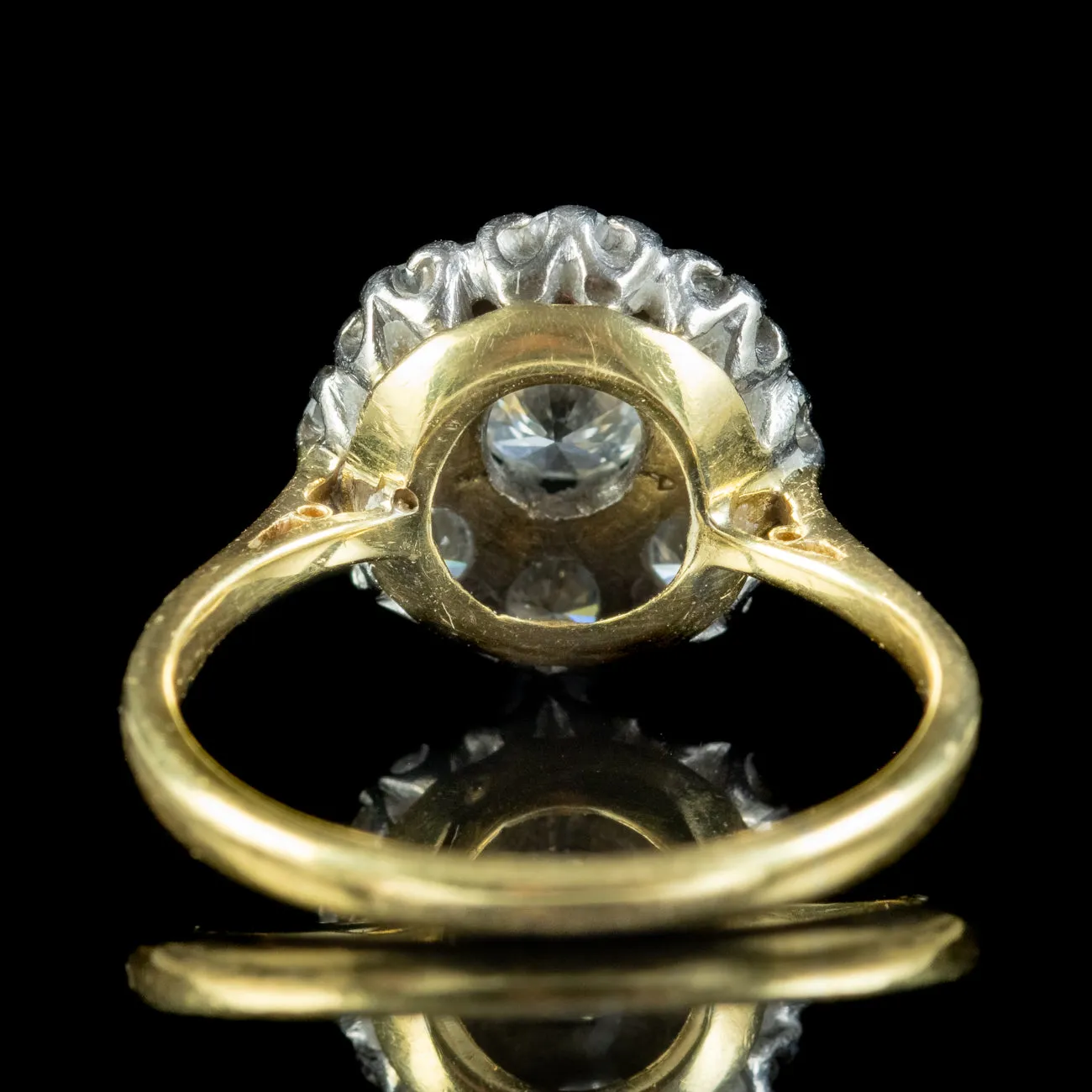 Antique Edwardian Diamond Cluster Ring 1.3ct Of Diamond