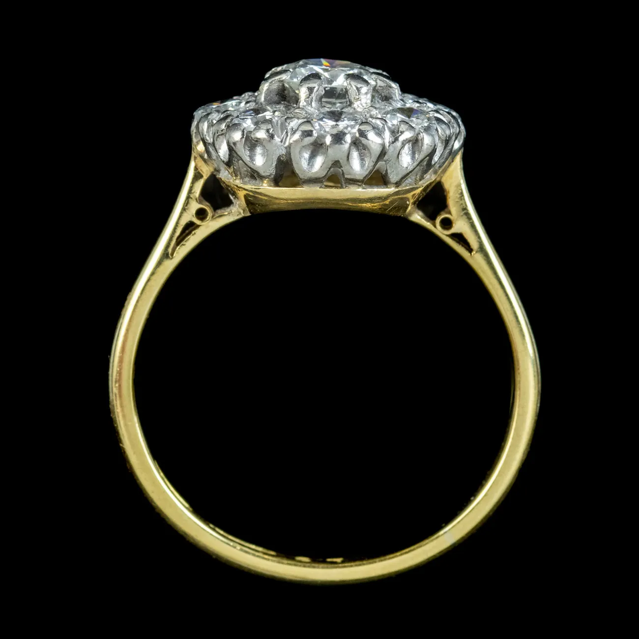 Antique Edwardian Diamond Cluster Ring 1.3ct Of Diamond