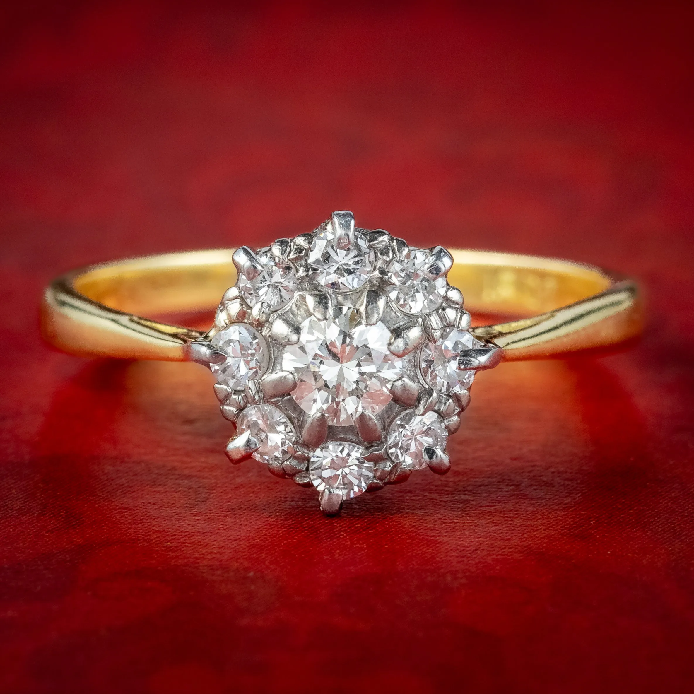 Antique Edwardian Diamond Daisy Cluster Ring 0.70ct Total