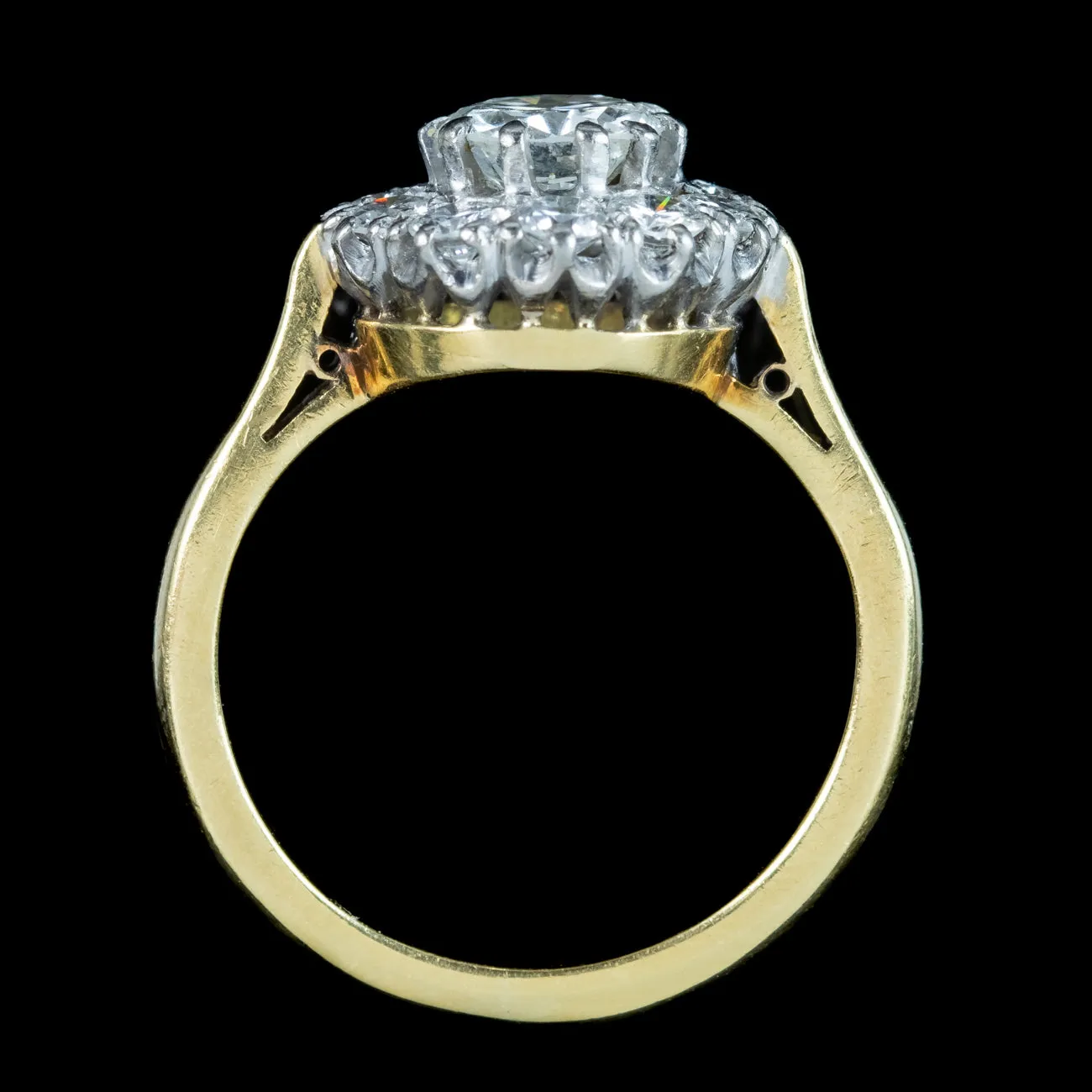 Antique Edwardian Diamond Daisy Cluster Ring 1.6ct Total