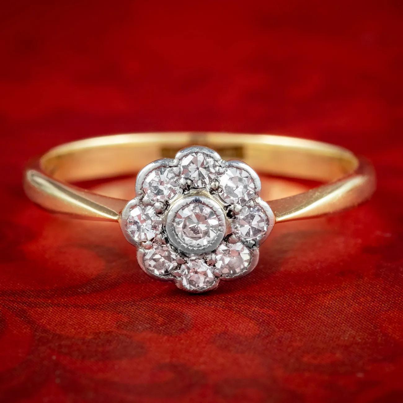 Antique Edwardian Diamond Daisy Cluster Ring