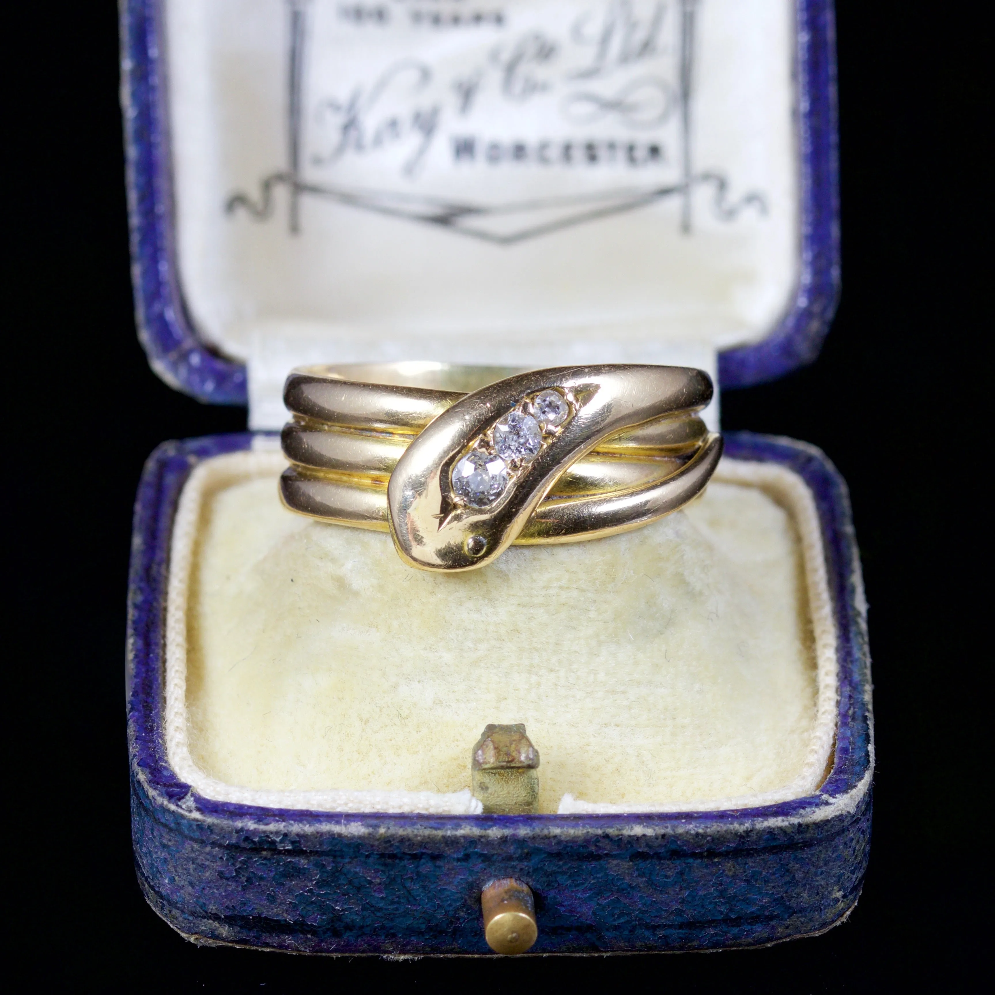 Antique Edwardian Diamond Snake Ring Dated 18Ct Birmingham 1905