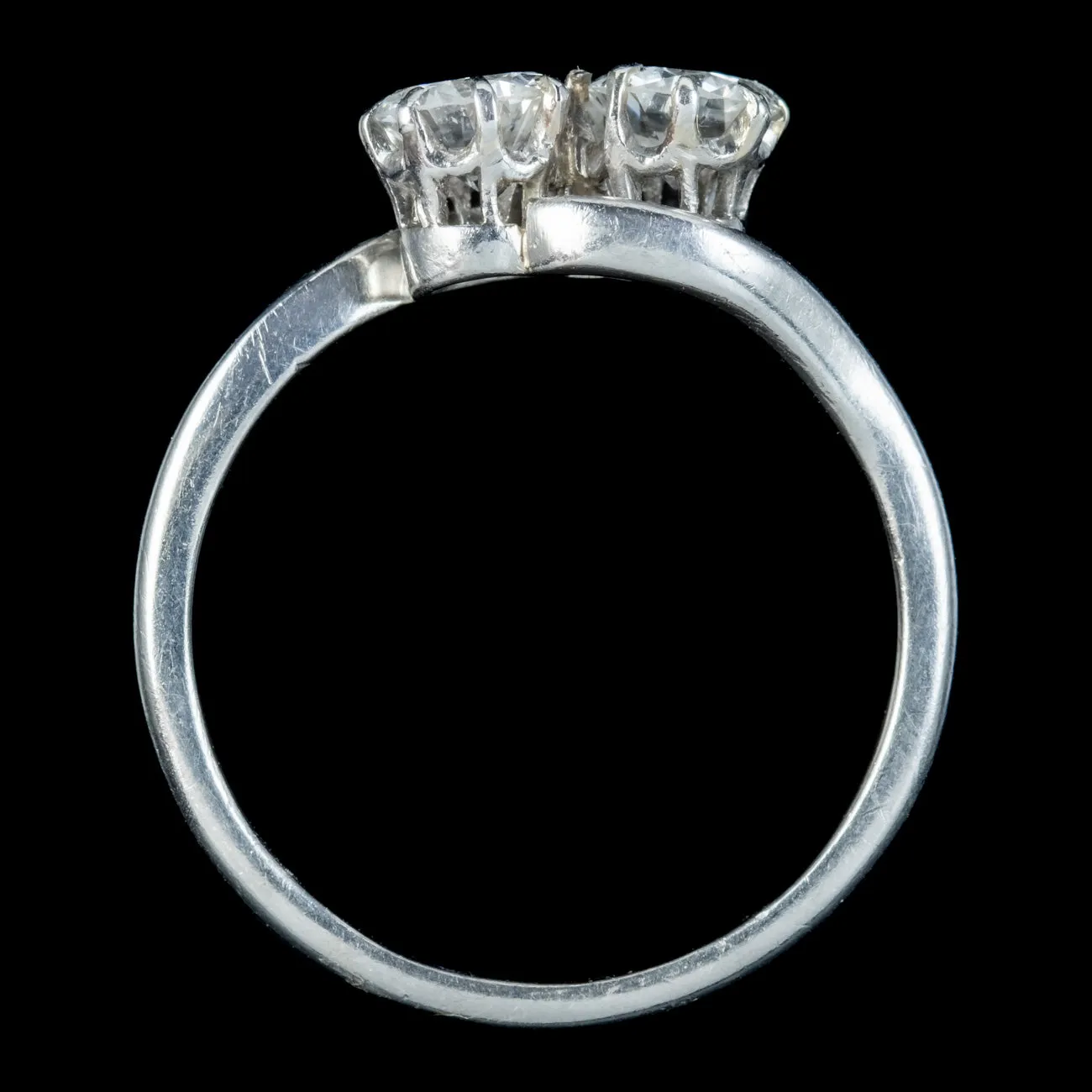 Antique Edwardian Diamond Toi Et Moi Twist Ring 1ct Of Diamond