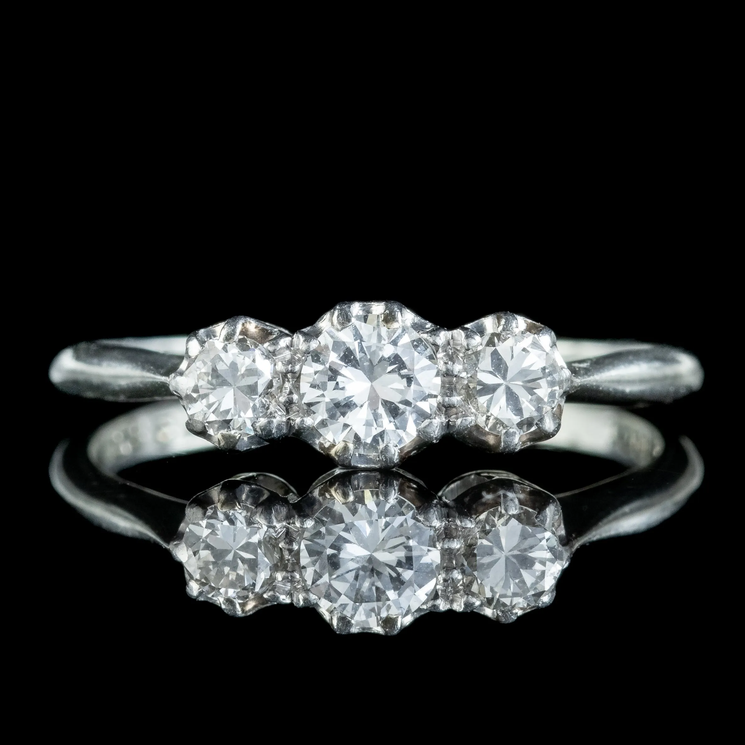 Antique Edwardian Diamond Trilogy Ring 0.45ct Total