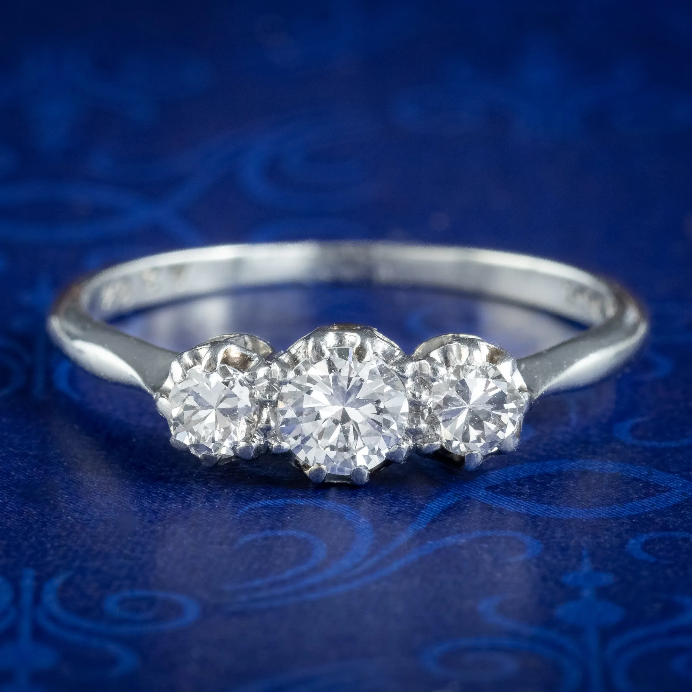 Antique Edwardian Diamond Trilogy Ring 0.45ct Total