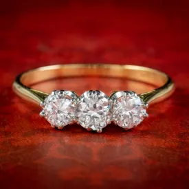 Antique Edwardian Diamond Trilogy Ring 0.75ct Of Diamond