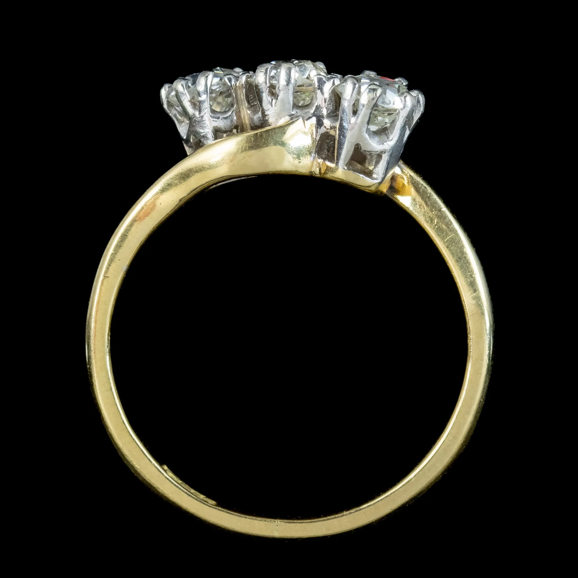 Antique Edwardian Diamond Trilogy Twist Ring 0.90ct Total