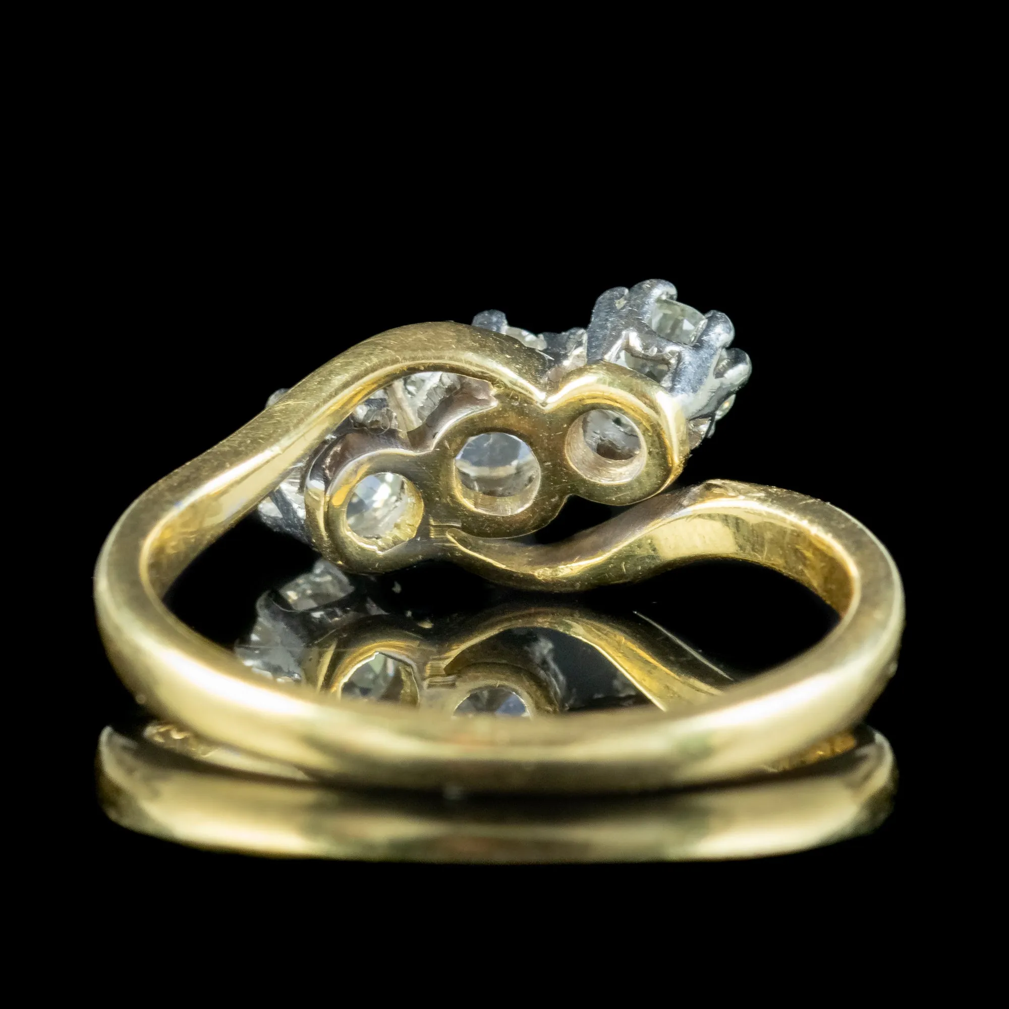 Antique Edwardian Diamond Trilogy Twist Ring 0.90ct Total