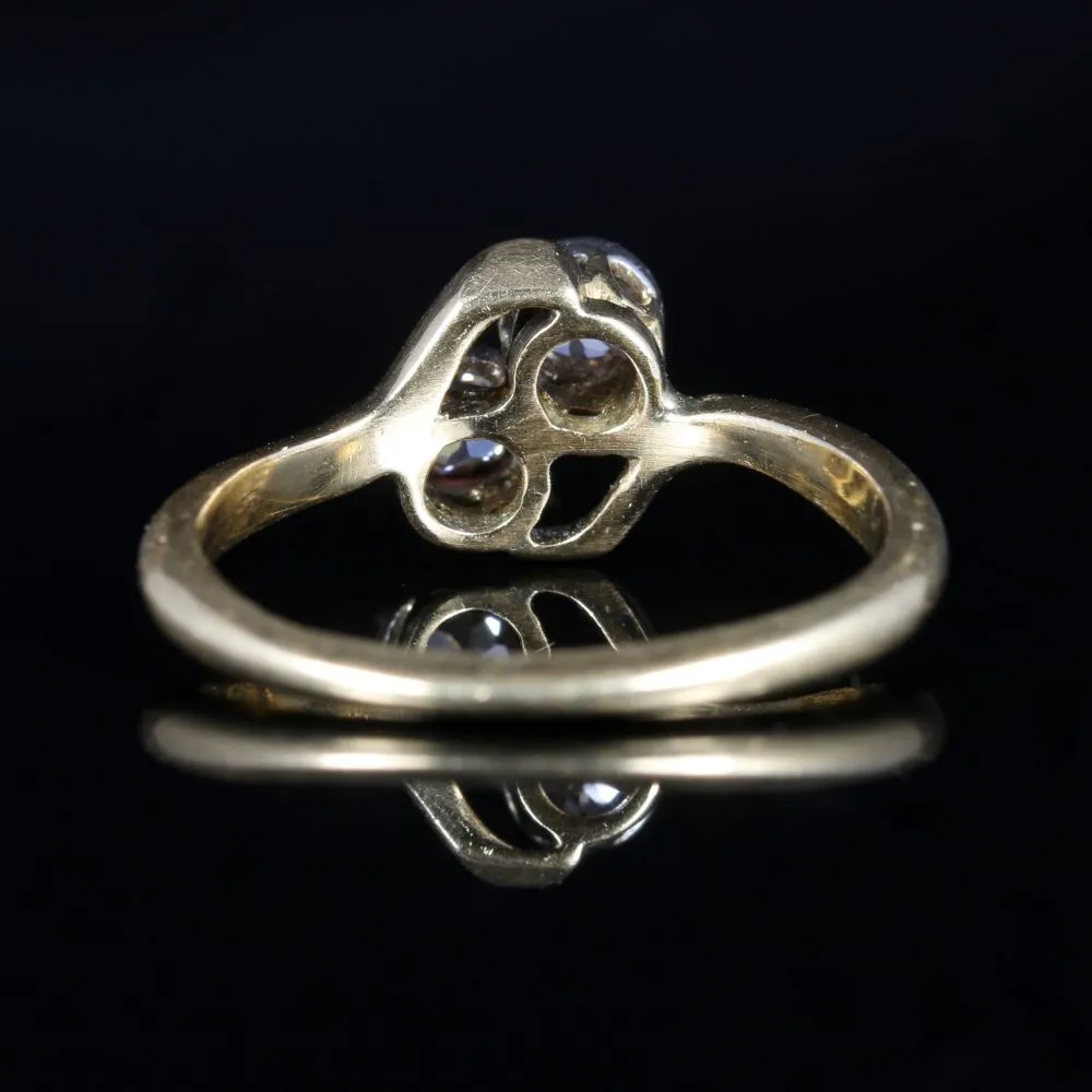 Antique Edwardian Diamond Twist Ring Circa 1915 18Ct Gold