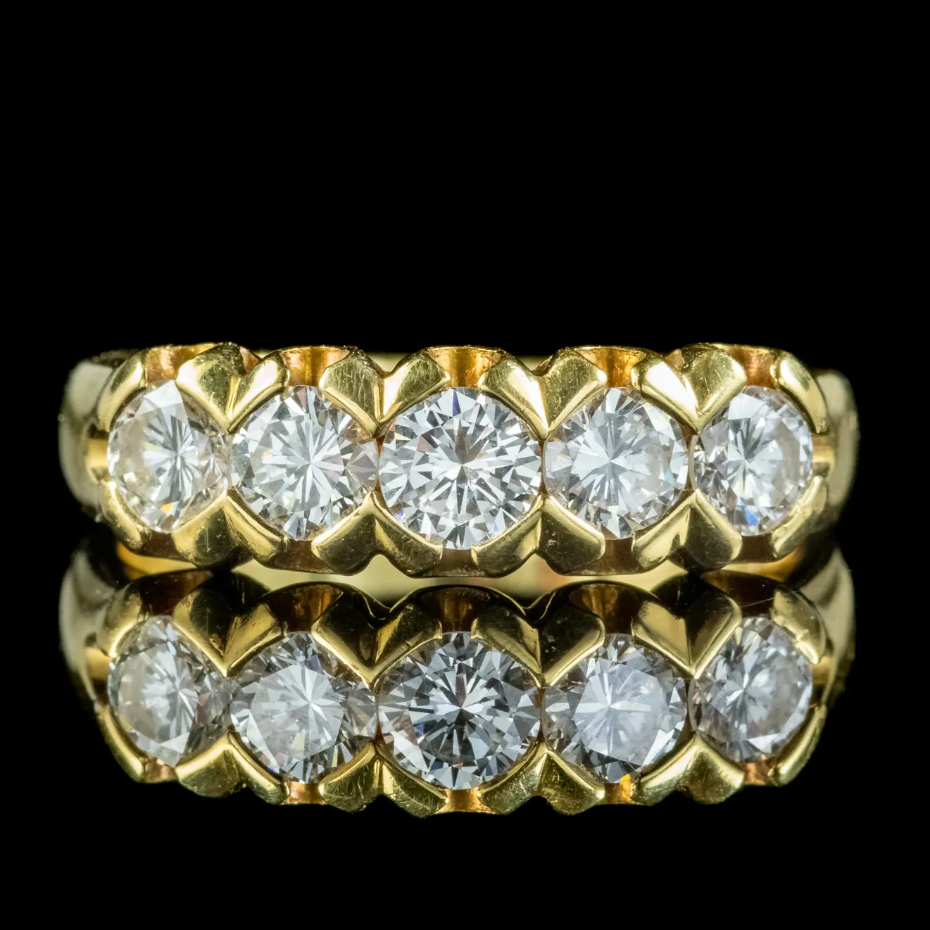 Antique Edwardian Five Stone Diamond Ring 1.20ct Of Diamond Circa 1915