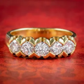 Antique Edwardian Five Stone Diamond Ring 1.20ct Of Diamond Circa 1915