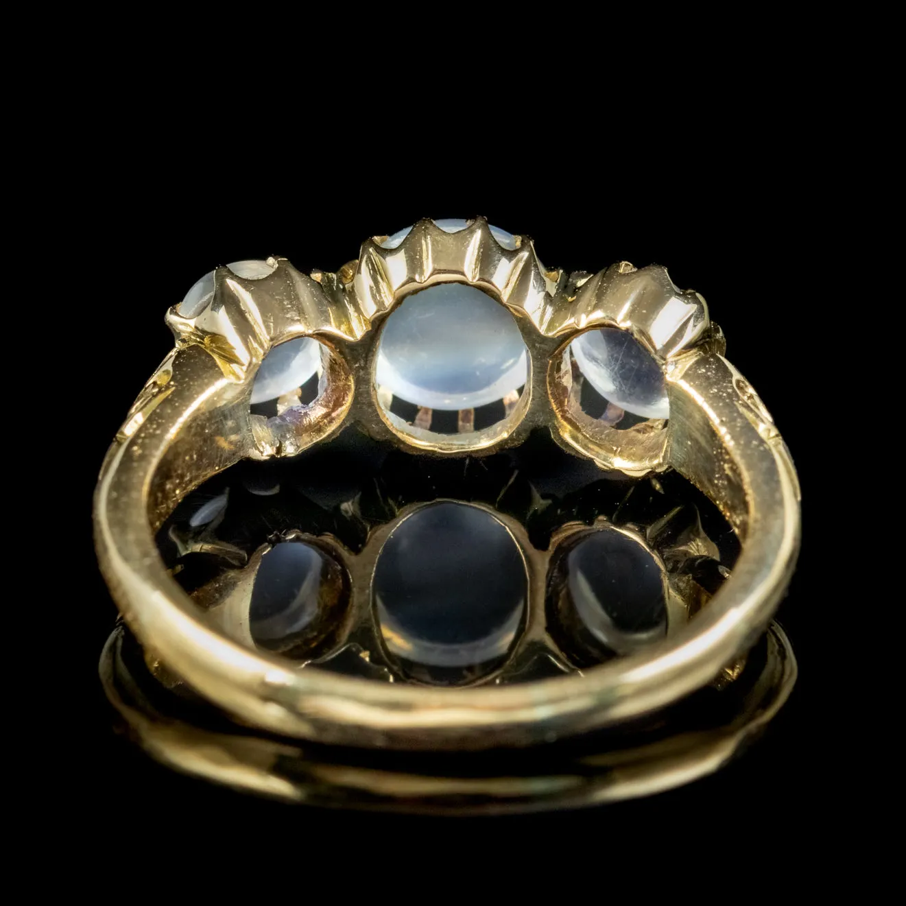 Antique Edwardian Moonstone Trilogy Ring Dated 1908