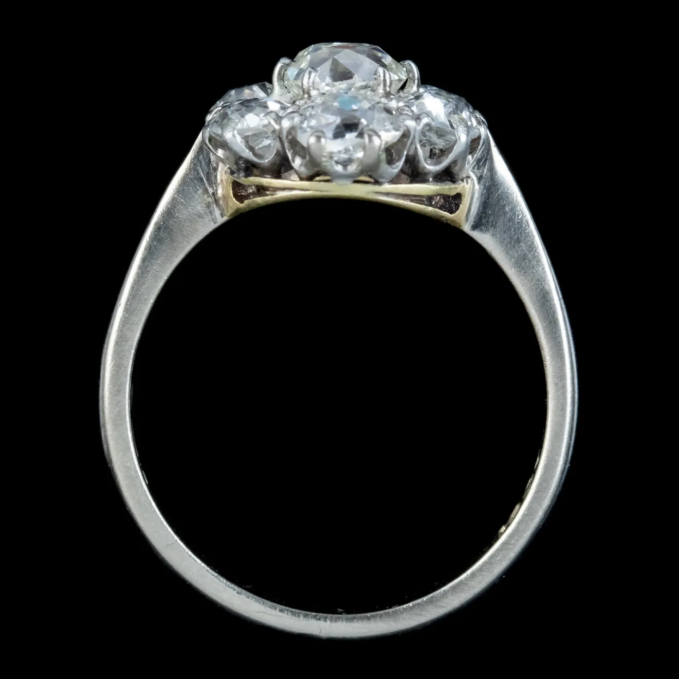 Antique Edwardian Old Cut Diamond Cluster Ring 2.20ct Diamond Circa 1905