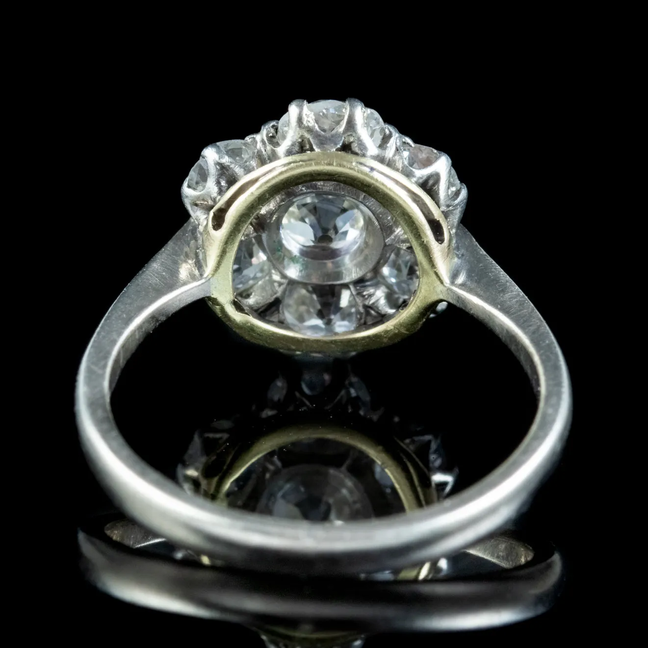 Antique Edwardian Old Cut Diamond Cluster Ring 2.20ct Diamond Circa 1905