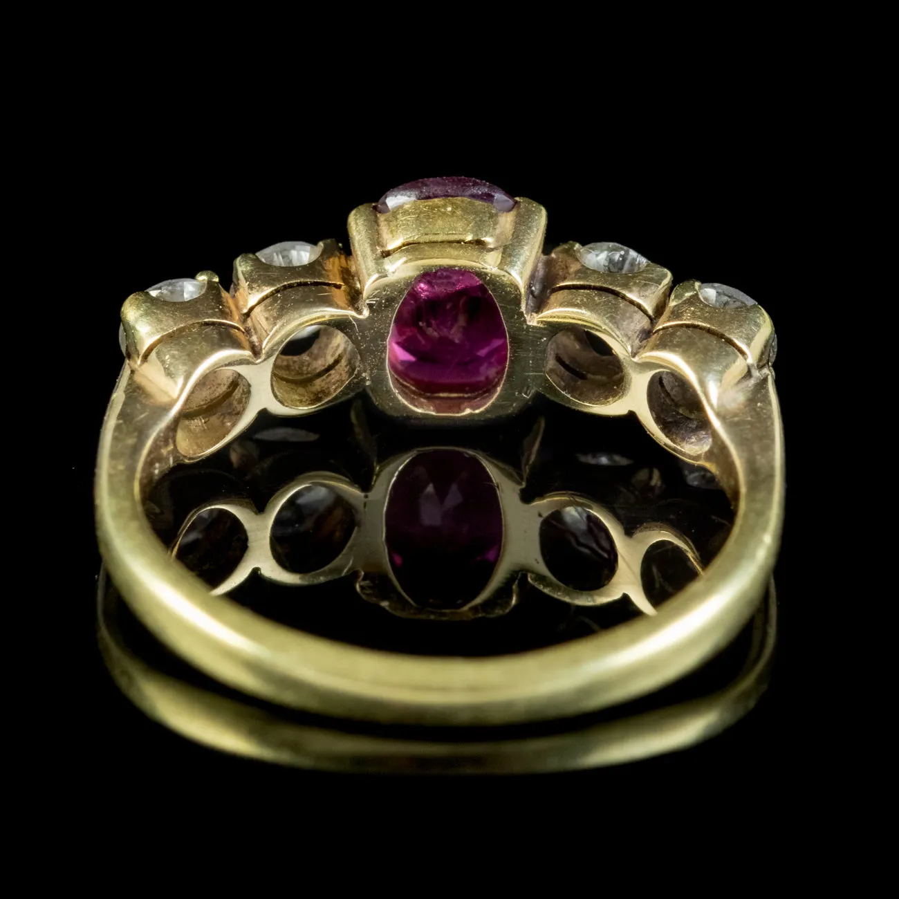 Antique Edwardian Ruby Diamond Ring 0.80ct Ruby Circa 1901