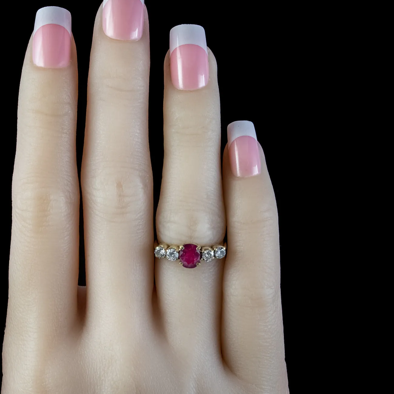 Antique Edwardian Ruby Diamond Ring 0.80ct Ruby Circa 1901