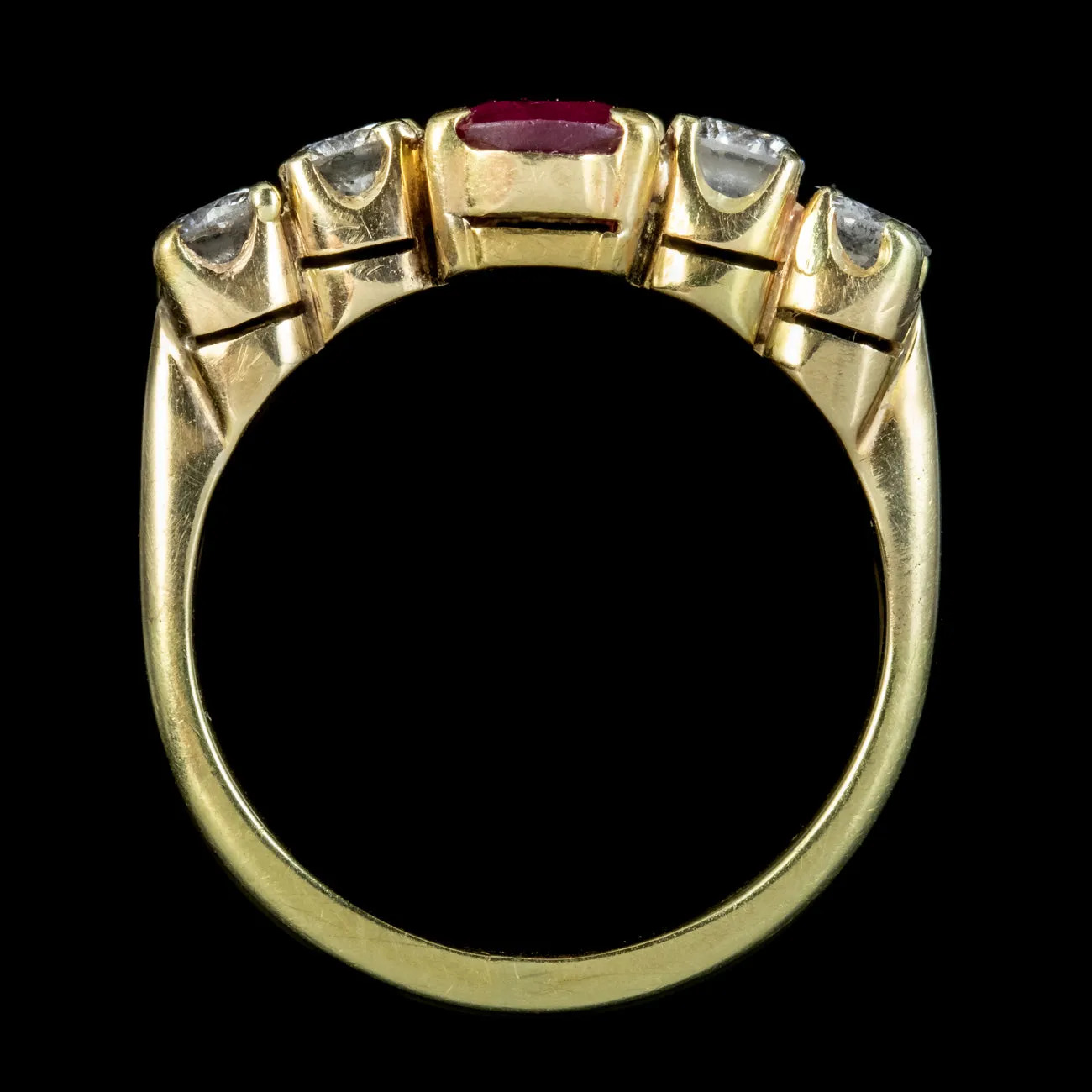 Antique Edwardian Ruby Diamond Ring 0.80ct Ruby Circa 1901