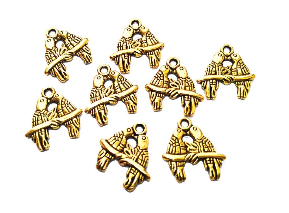 Antique Golden Birds Charms