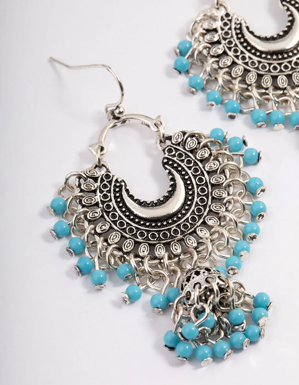 Antique Silver Mini Bead Drop Earrings