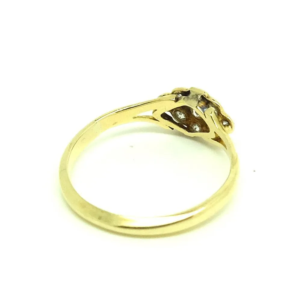 Antique Victorian Diamond Cluster 18ct Gold Ring