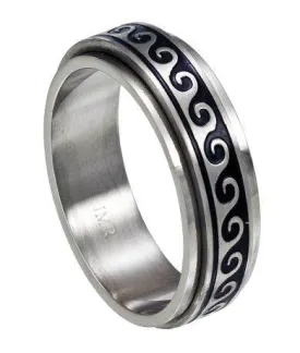 Antiqued Wave Spinner Ring