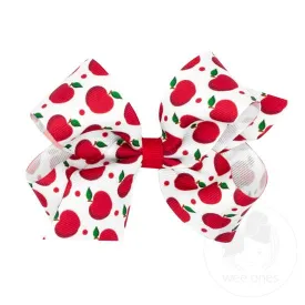 Apple Harvest Printed Grosgrain Hair Bow