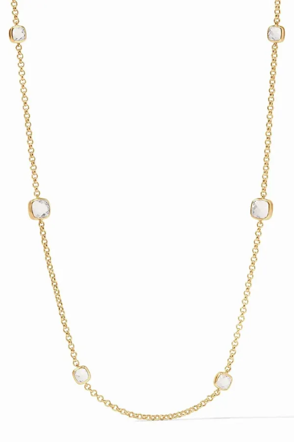 Aquitaine Station Necklace - Clear Crystal