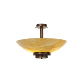 Art Deco Ceiling Light Stratton Antique Bronze Semi Flush  Kansa STRATTON 28