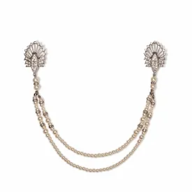 Art Deco Pearl chain Hair accessory: Vintage Bridal Hair piece